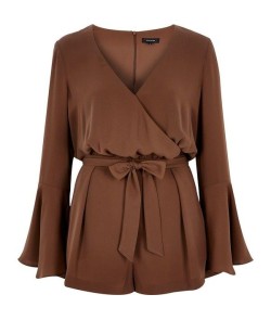Drape Brown Playsuit