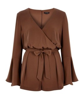 Drape Brown Playsuit