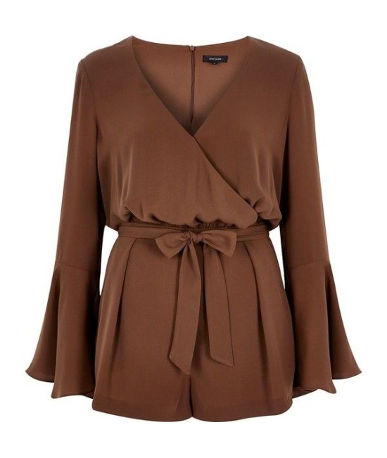 Drape Brown Playsuit