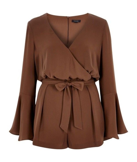 Drape Brown Playsuit